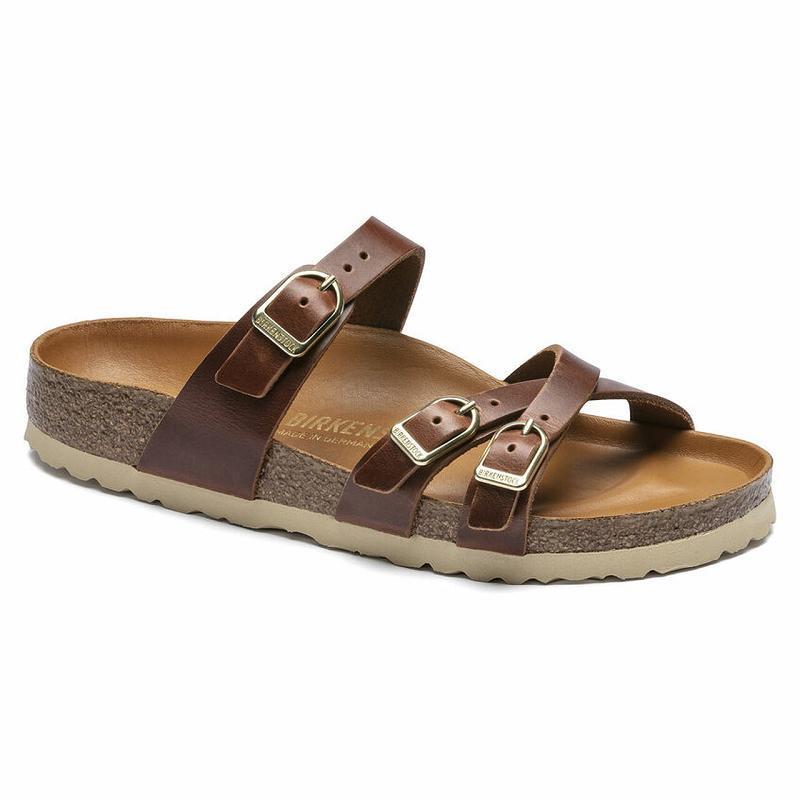 Birkenstock Oiled Læder Franca Dame Kaffe | DK 447ILH